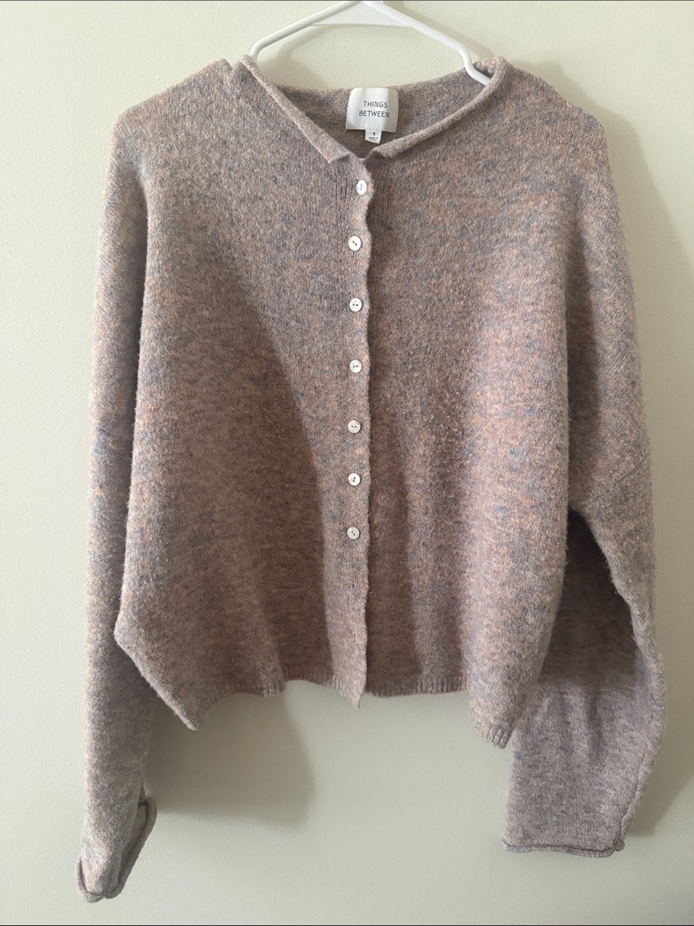 Things Between Women's Taupe Button-Front Cardigan